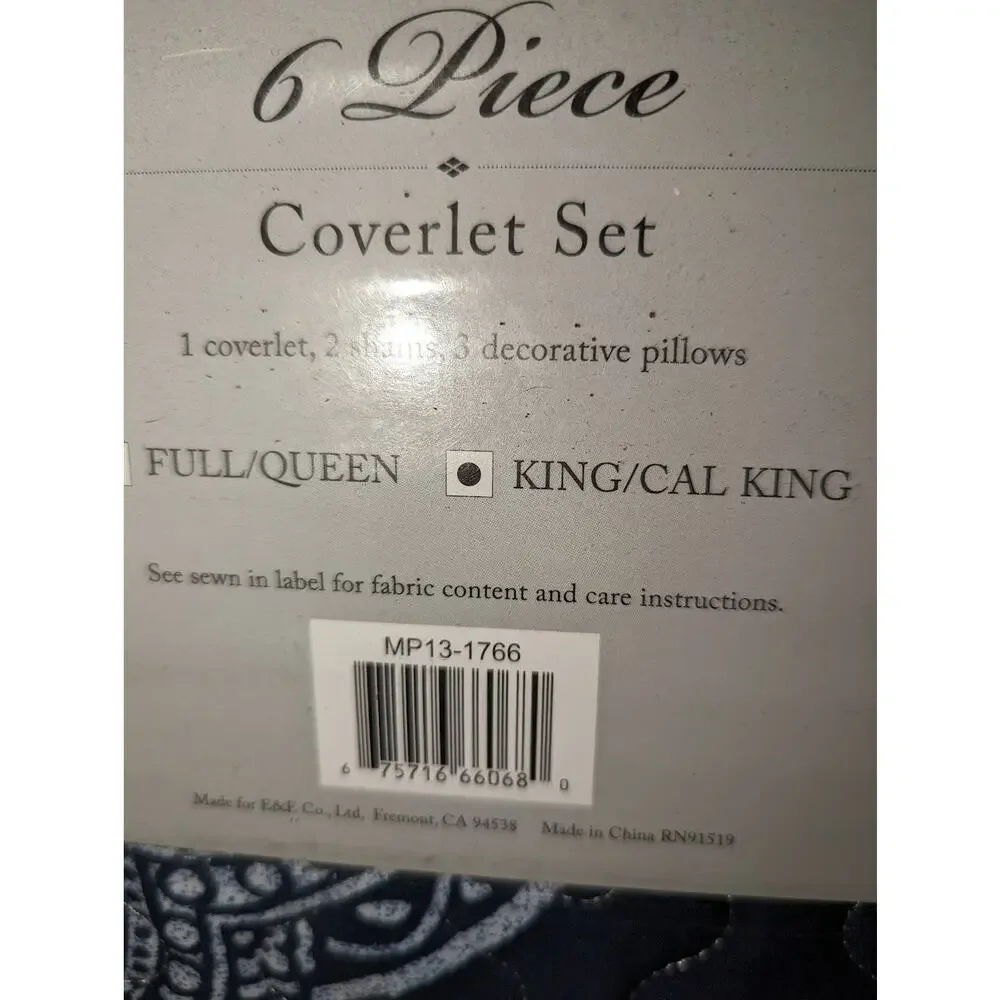 Madison Park Rachel 6-Piece Reversible Quilted California King Coverlet Set Navy